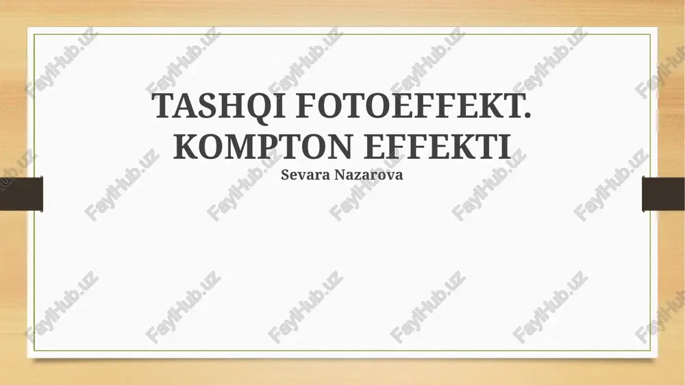 tashqi fotoelektrik effekt — PPTX