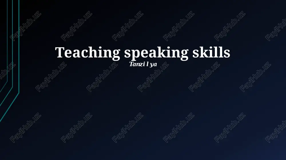 teaching speaking skills — PPTX