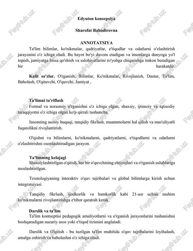 edyuton konsepsiya — DOCX