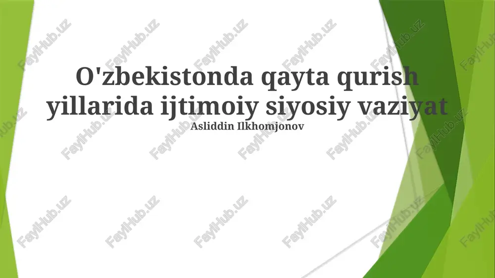 paxta inqirozi o'zbekistonda — PPTX