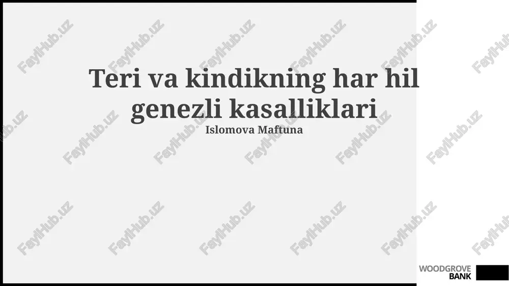 teri va kindikning har hil genezli kasalliklari — PPTX