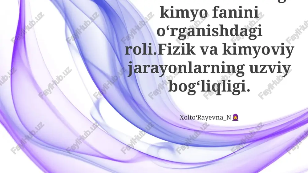 fizika: kimyoning asoslari — PPTX