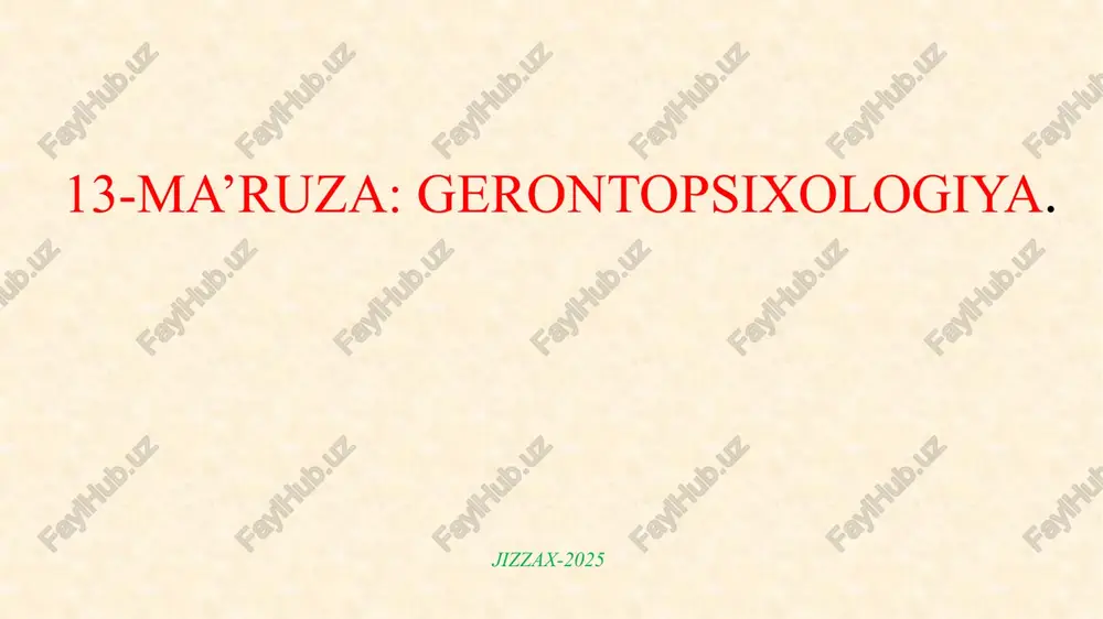 gerontopsixologiya — PPTX
