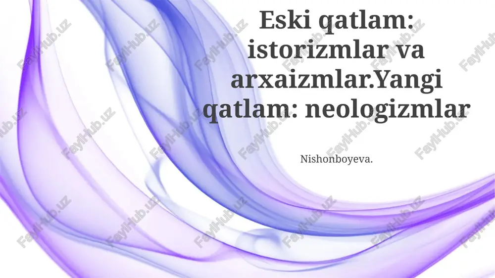 madaniyatning lug'atga ta'siri — PPTX