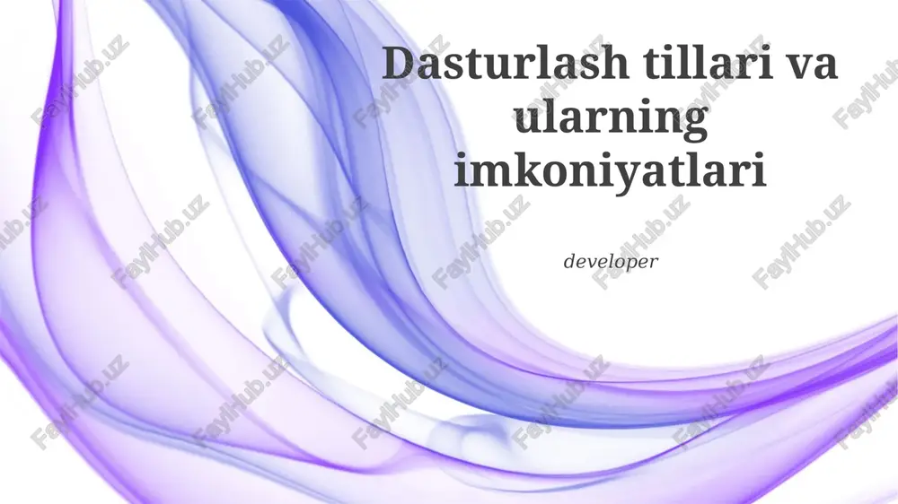 dasturlash tillari va ularning imkoniyatlari — PPTX