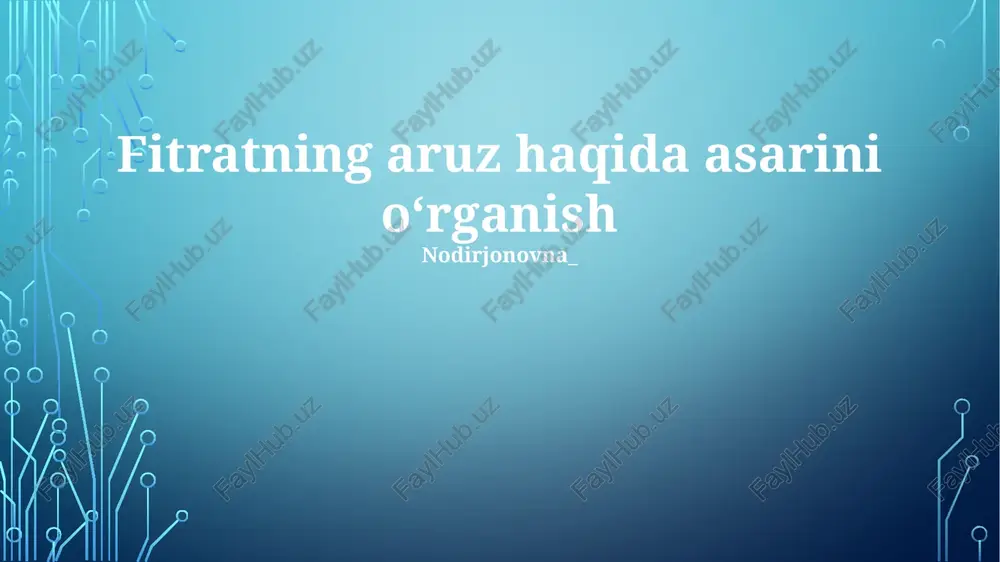 fitratning aruz haqida asarini oʻrganish — PPTX