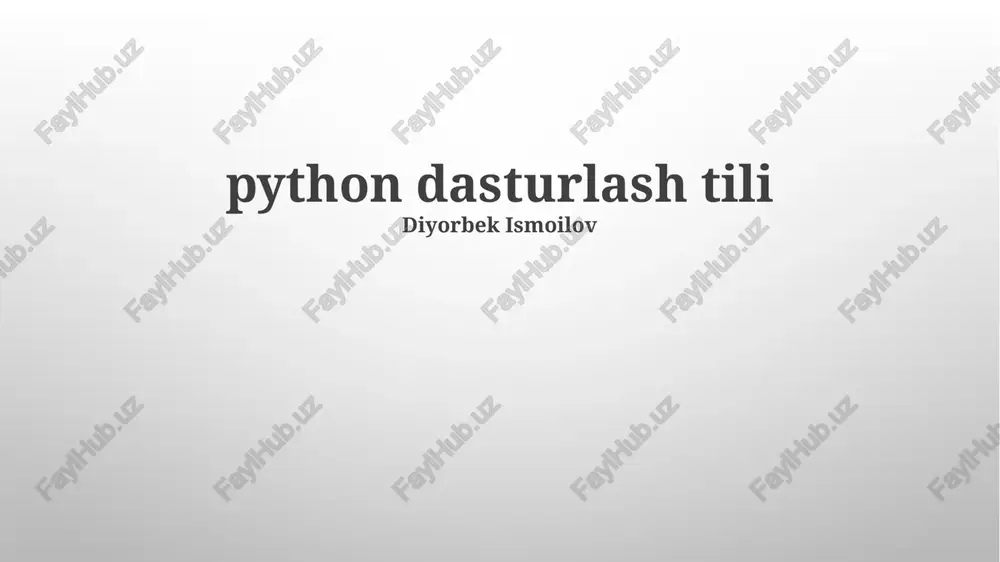 python ga kirish — PPTX