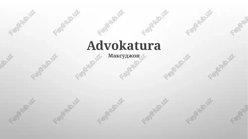 advokatlik san'ati — PPTX