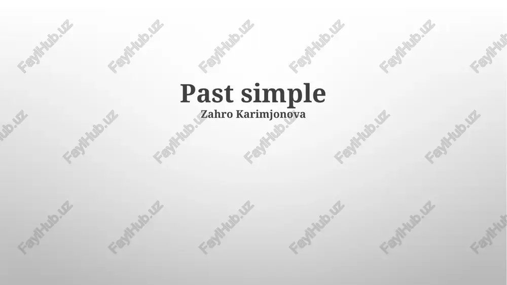 past simple — PPTX