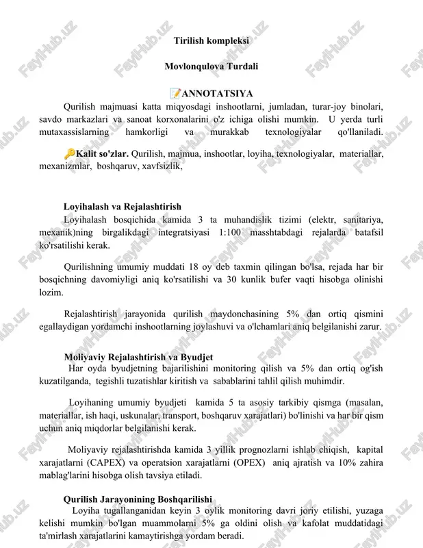 tirilish kompleksi — DOCX