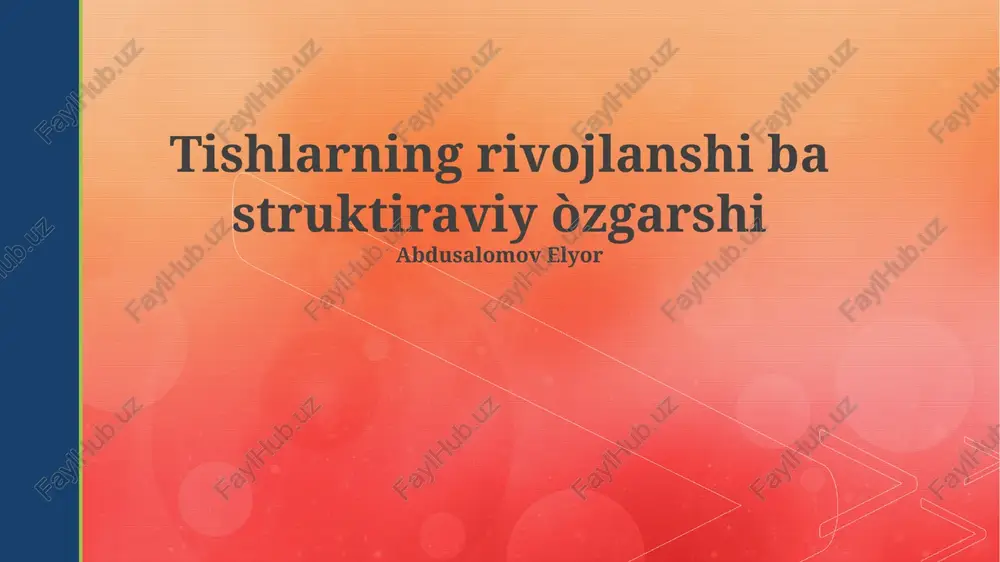 dentin qatlamining tuzilishi va xususiyatlari — PPTX