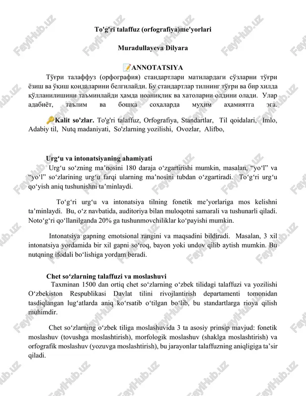 to'g'ri talaffuz (orfografiya)me'yorlari — DOCX