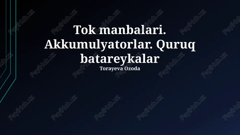 quruq elementli batareyalar — PPTX