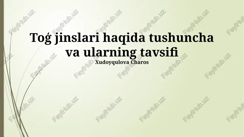 jinsilarning turlari va xususiyatlari — PPTX