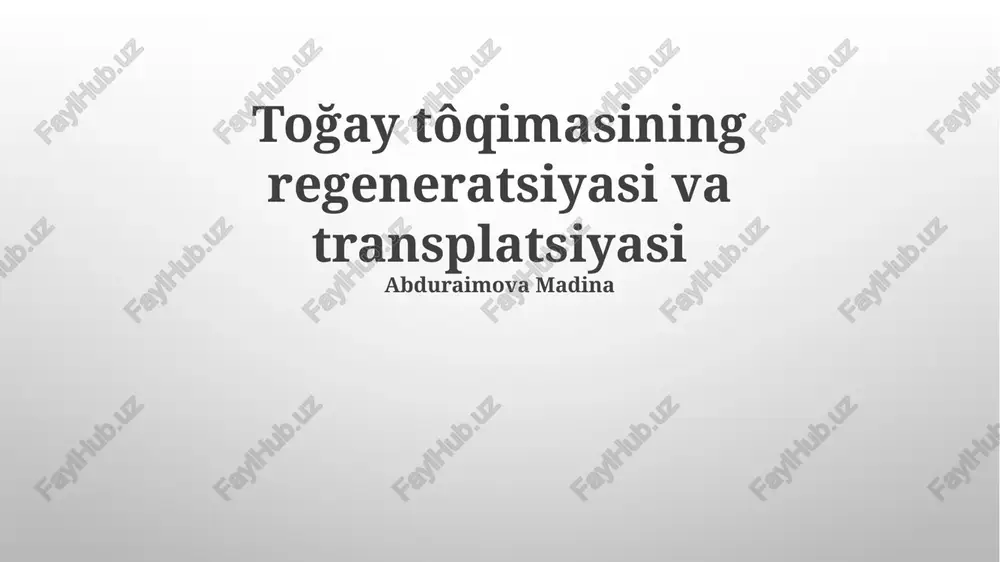 suyak to'qimasining transplantatsiyasi — PPTX