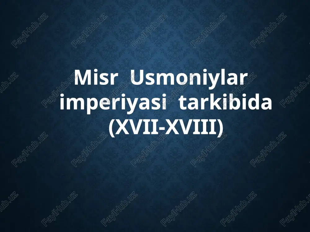 misr usmoniylar — PPTX