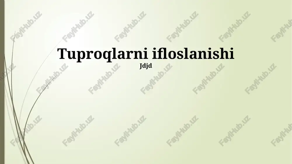 tuproqlarni ifloslanishi — PPTX