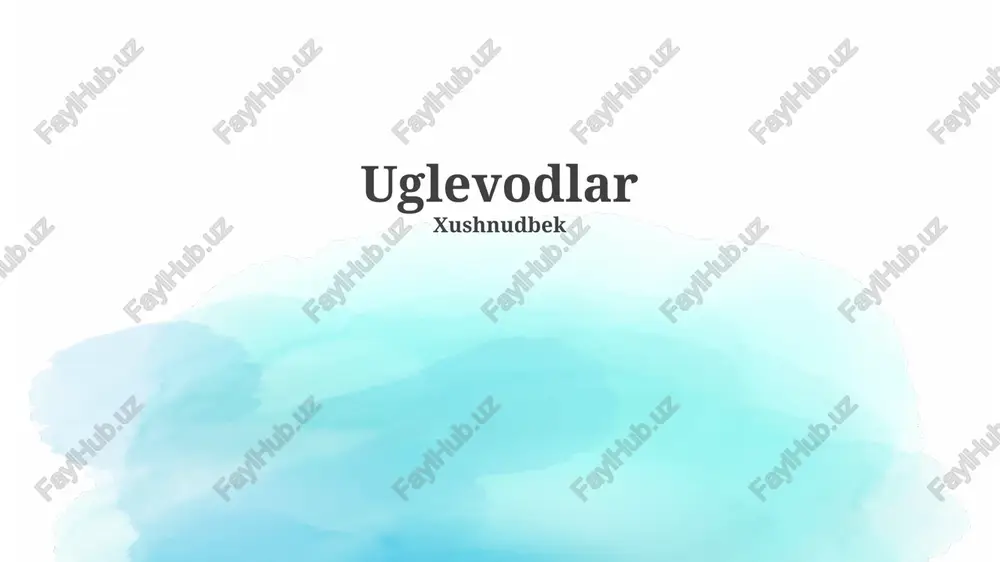 uglevodlar — PPTX