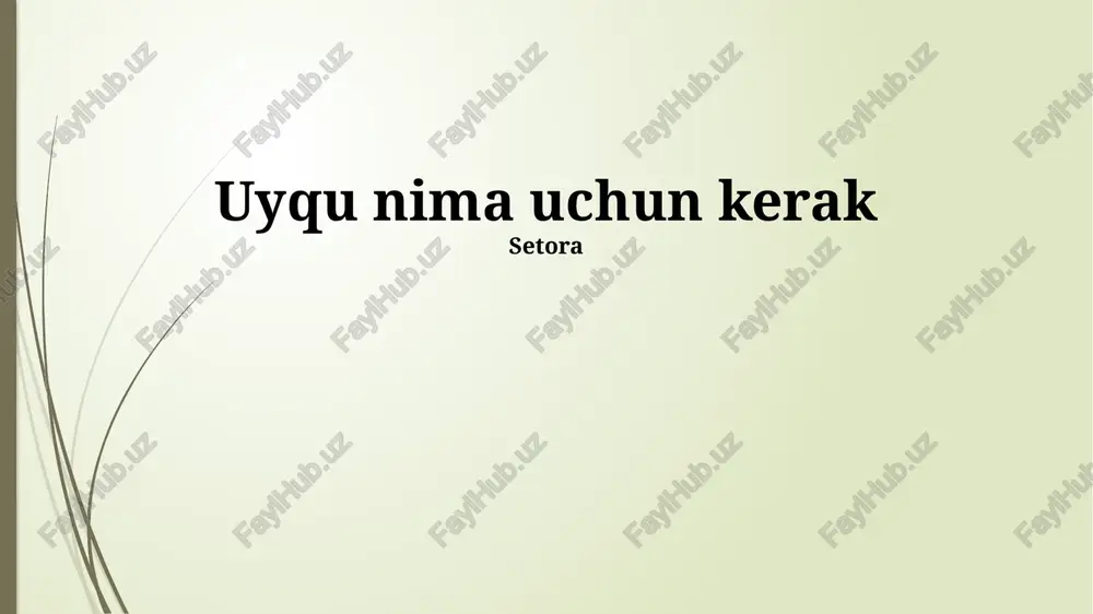 uyqu nima uchun kerak — PPTX