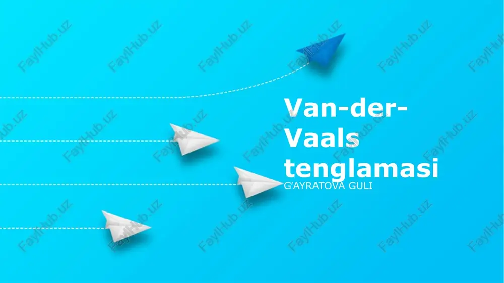 van-der-vaals tenglamasi — PPTX
