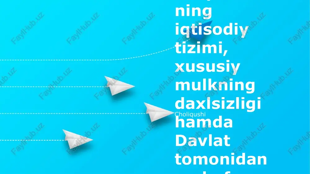 o'zbekistonning iqtisodiy tizimi: umumiy ma'lumot — PPTX