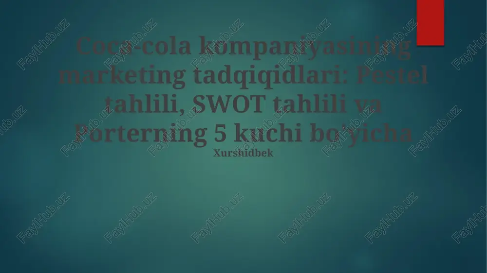 coca-cola kompaniyasining marketing tadqiqidlari — PPTX