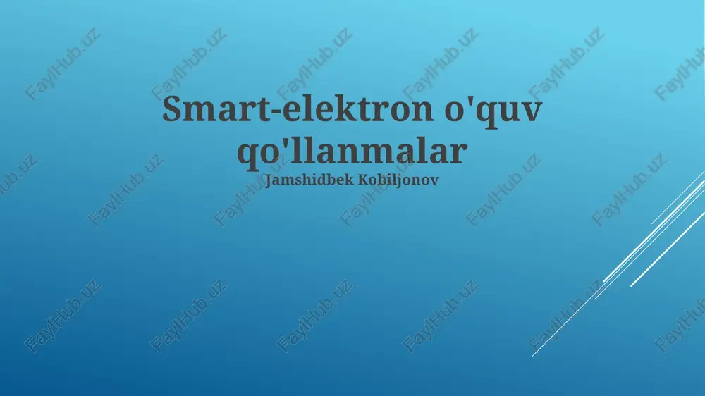 smart-elektron o'quv qo'llanmalar — PPTX