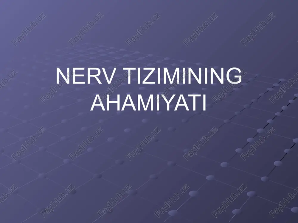 nerv tizimining ahamiyati — PPTX