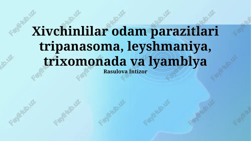 trichomonas: diagnostikasi va davolash usullari — PPTX