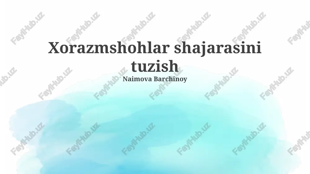 xorazmshohlar shajarasini tuzish — PPTX