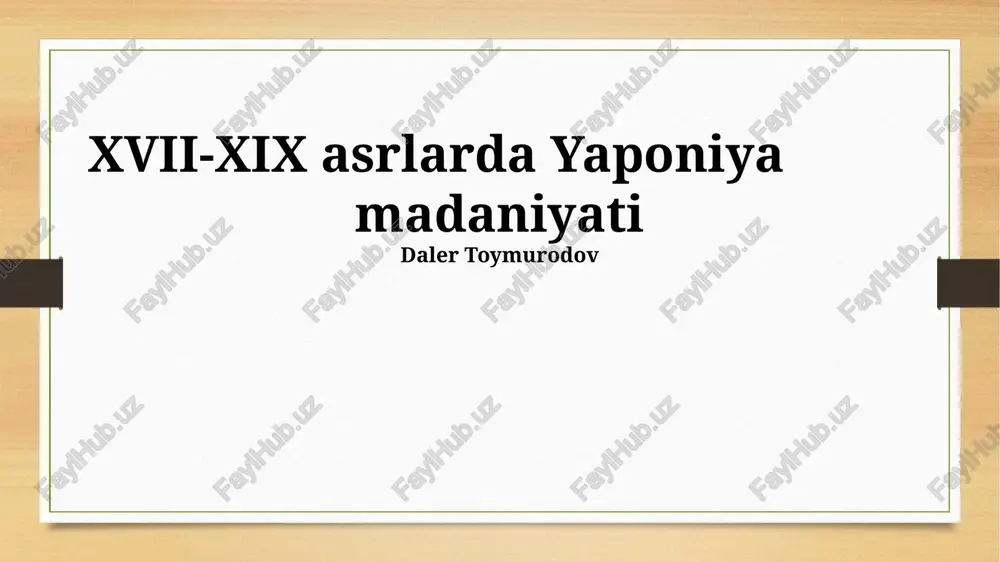 yaponiya madaniyati — PPTX