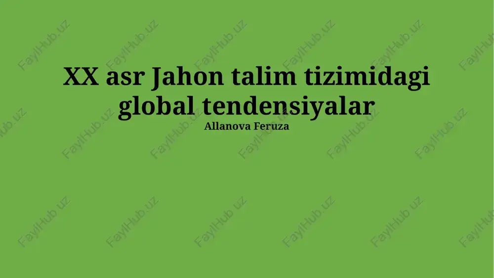 ta'lim sifati va tenglik masalalari — PPTX
