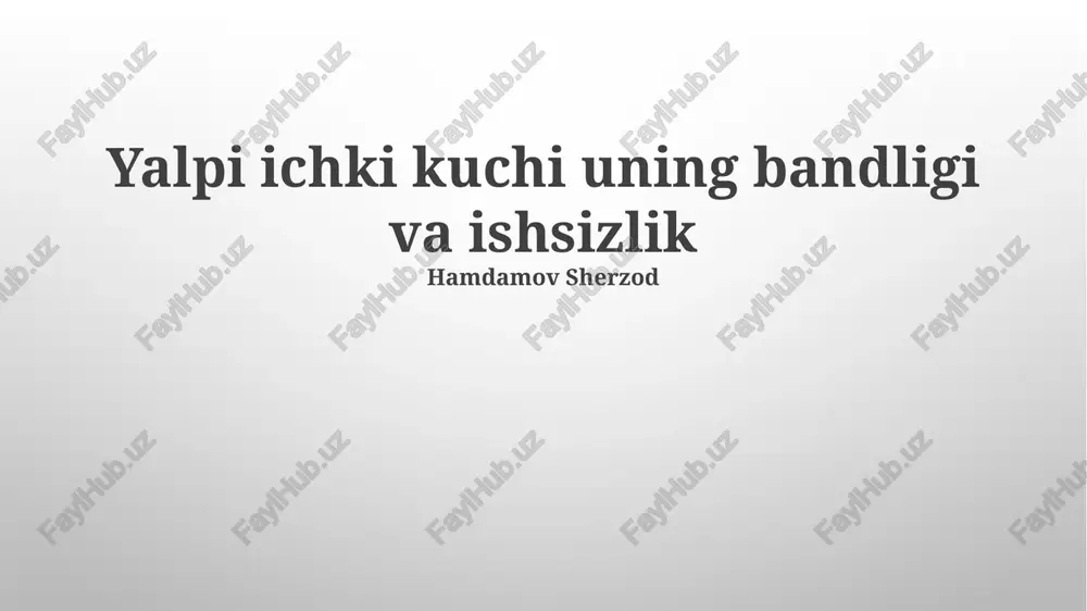 yaim va bandlik o'rtasidagi aloqalar — PPTX
