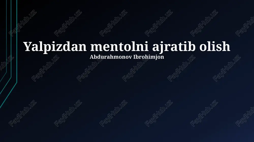 mentol ekstraksiyasi — PPTX