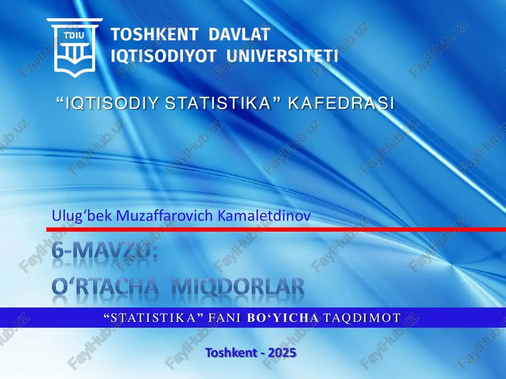 amaliy statistika — PDF