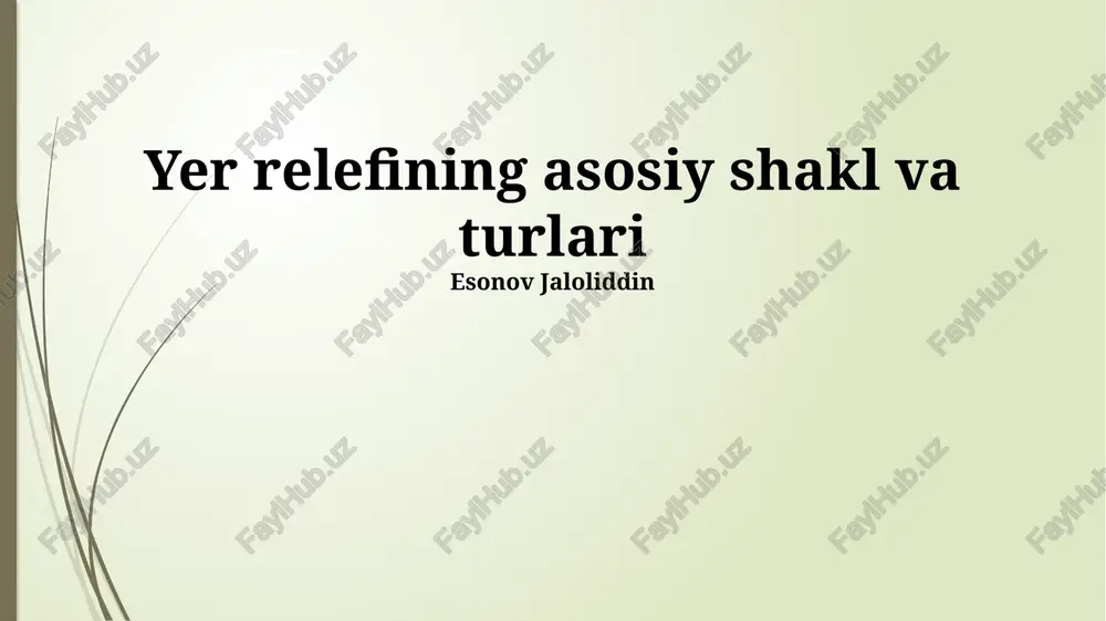 yer relefining asosiy shakl va turlari — PPTX