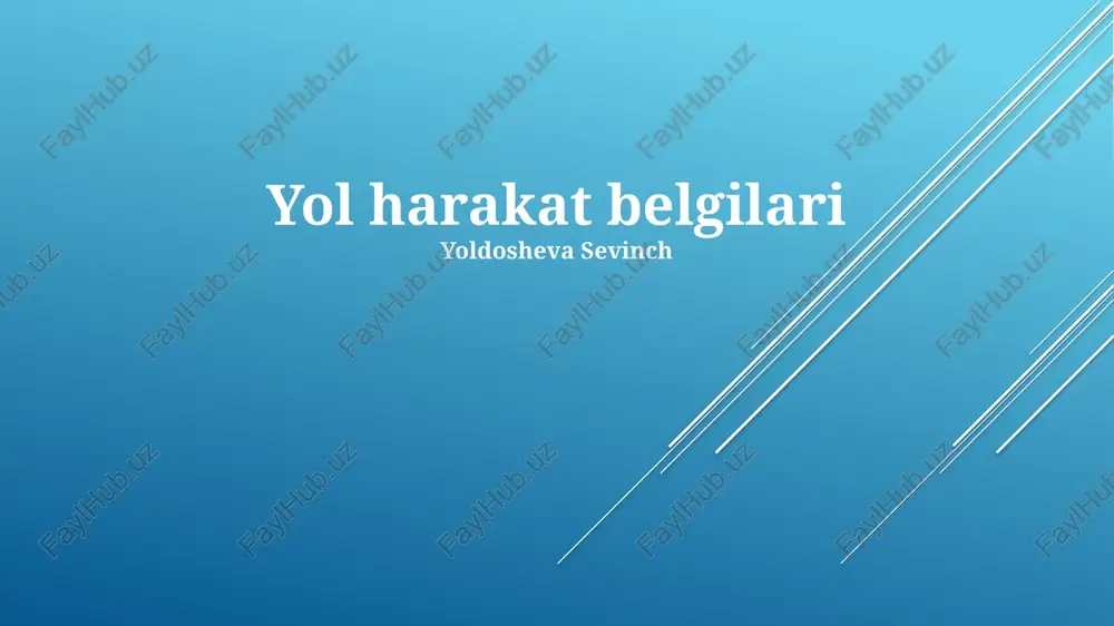 yo'l harakat belgilari — PPTX