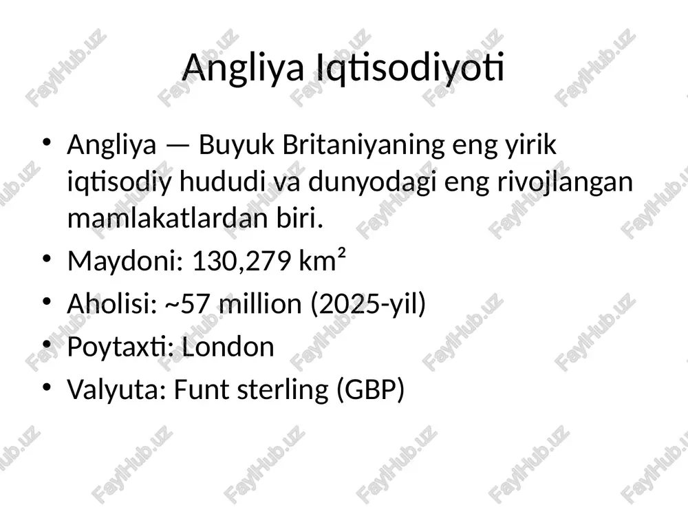 angliya iqtisodiyoti — PPTX