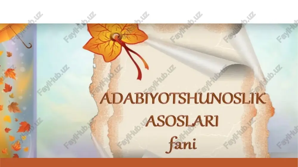 adabiyotshunoslik — PPTX