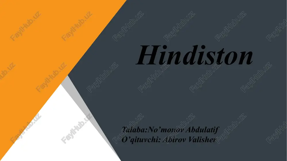 hindiston tarixiy etnografiyasi — PPT
