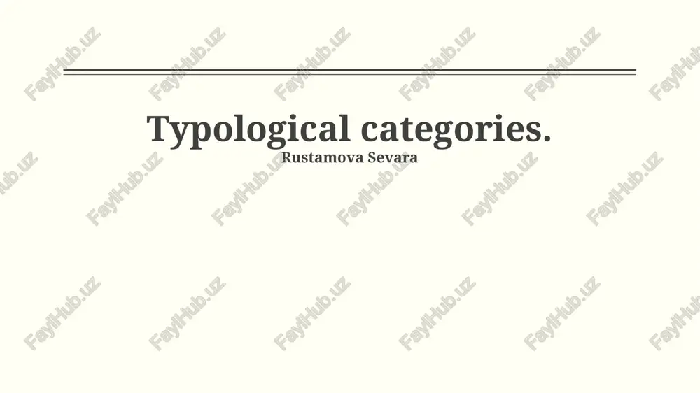typological categories — PPTX