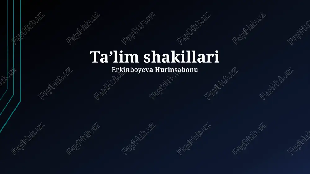 maktabgacha ta'lim — PPTX