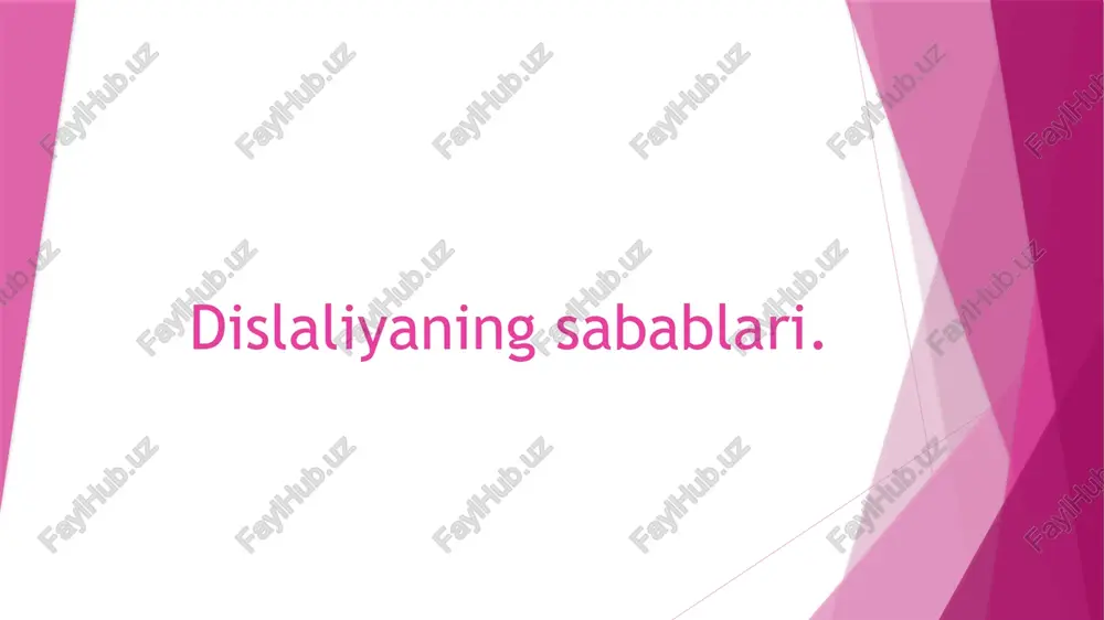 dislaliya chirish usullari — PPTX