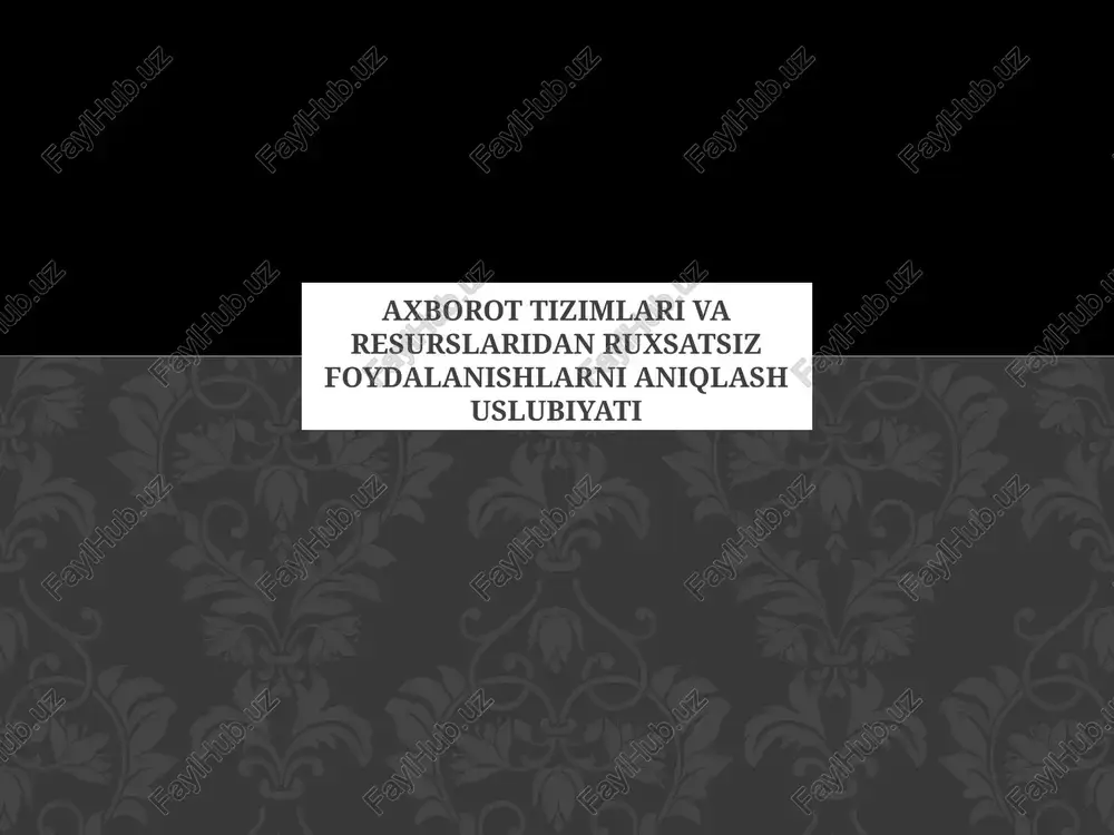 axborot tizimlari — PPTX