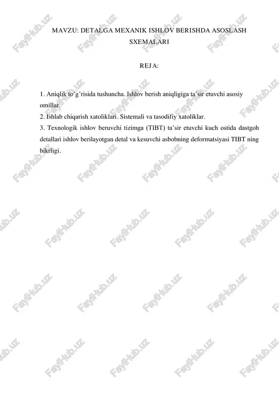 detalga mexanik ishlov berishda asoslash sxemalari — PDF