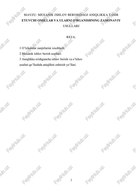 o’lchamlar zanjirlarini xisoblash — PDF