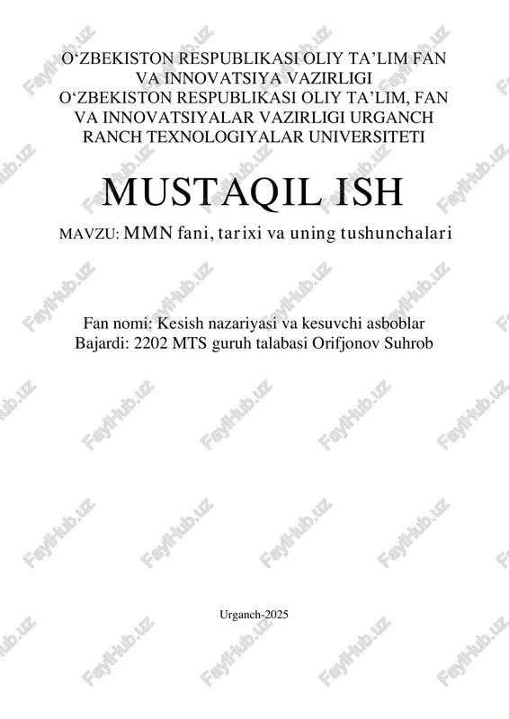kesish nazariyasi va kesuvchi asboblar — PDF