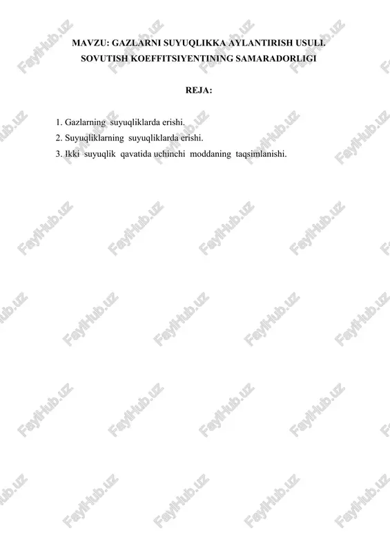 gazlarni suyuqlikka aylantirish usuli — DOCX