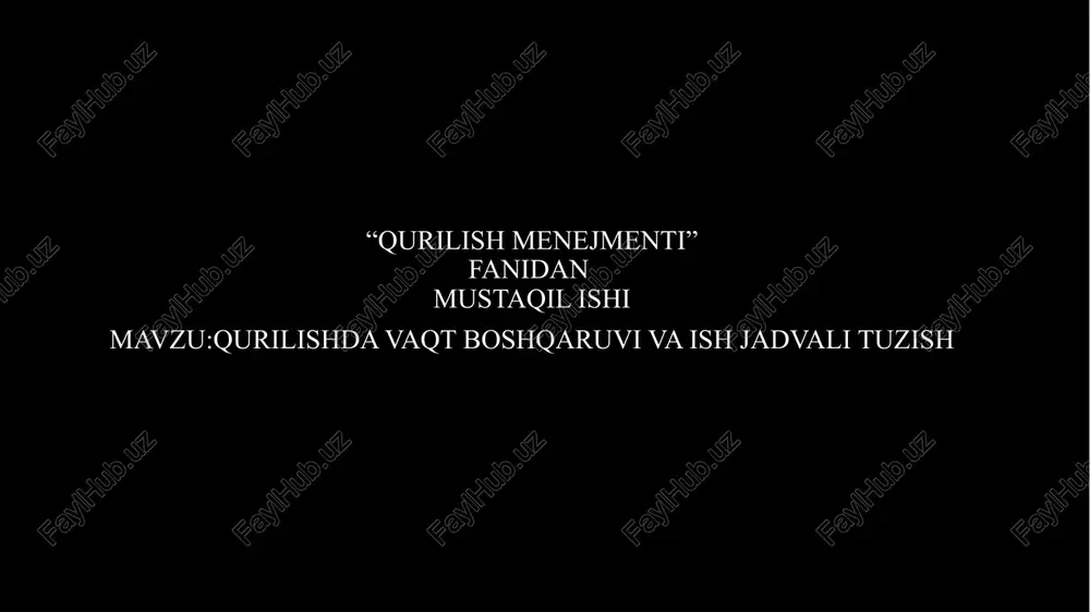 qurilish menejmenti — PPTX