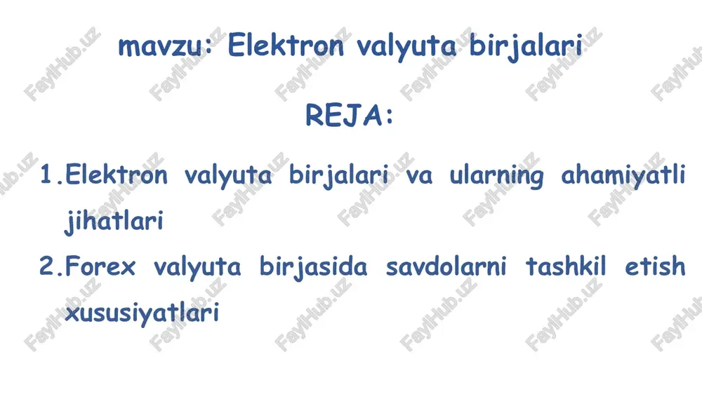 elektronvalyutabirjalari — PPTX